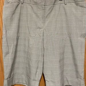 Gray with white stripes Bermuda shorts